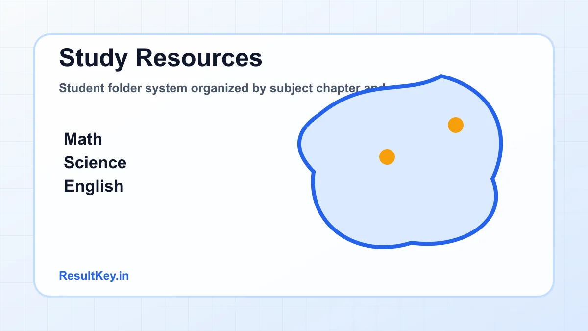 Student folder system organized by subject chapter and resource type
